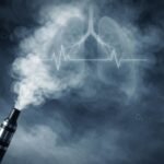 Az e-cigaretta aeroszoljának belélegzése és az egészségügyi kockázatok vizuális bemutatása
